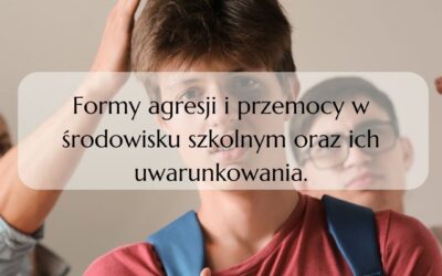 Formy agresji i przemocy w środowisku szkolnym oraz ich uwarunkowania.